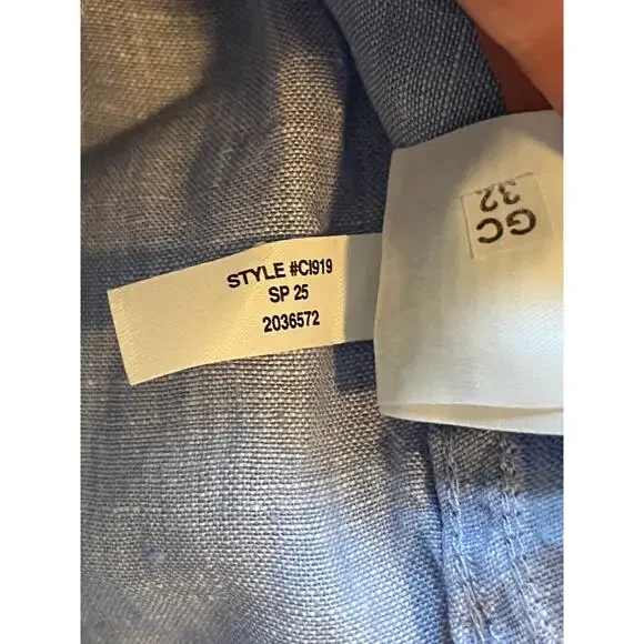 J.Crew Tall Cabana dress in linen blue women’s‎ medium tall - Picture 11 of 13